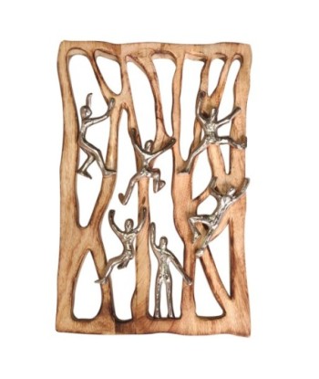 Adorno Pared Figuras Bohemio Decorativo Vintage Metal Madera