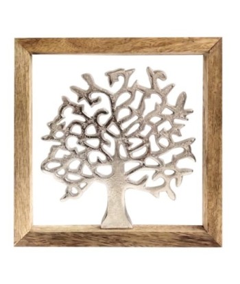 Adorno Pared Arbol Bohemio Decorativo Madera Aluminio Jardín Casa Hogar