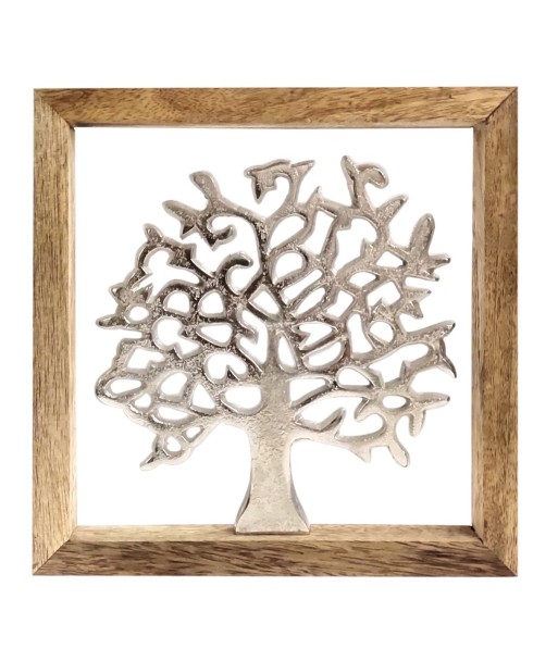 Adorno Pared Arbol Bohemio Decorativo Madera Aluminio Jardín Casa Hogar