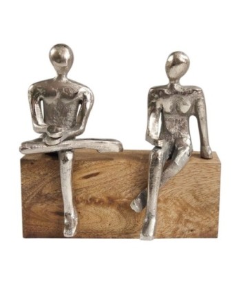 Figuras de Sobremesa Bohemias Grises sin Banco de Aluminio y Madera de Mango