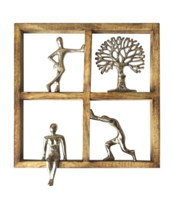 Adorno pared figuras y arbol bohemio para decoración hogar