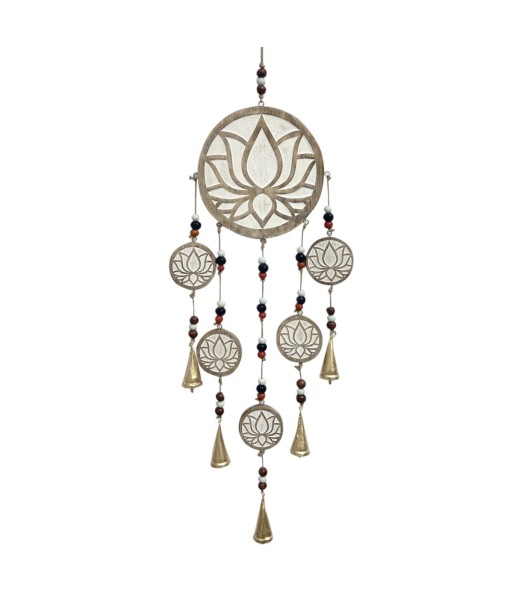 Móvil Flor de Loto Bohemio para Decoración de Pared, Accesorio Colgante Artesanal para Estilo Único en el Hogar
