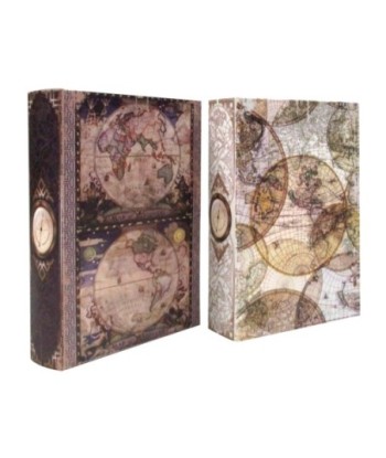 Caja libro mapa 2 diferentes Vintage Retro Decoración Hogar Estilo Viajero Regalo