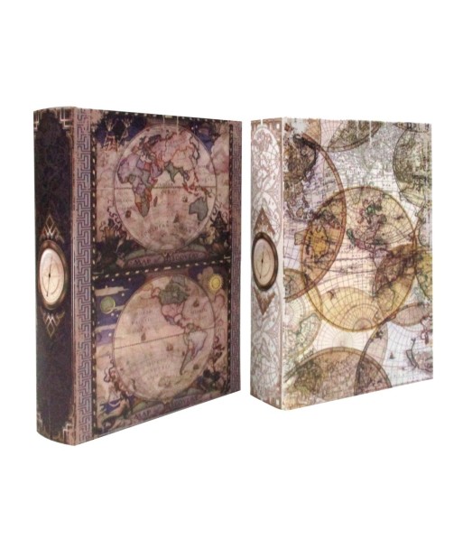 Caja libro mapa 2 diferentes Vintage Retro Decoración Hogar Estilo Viajero Regalo