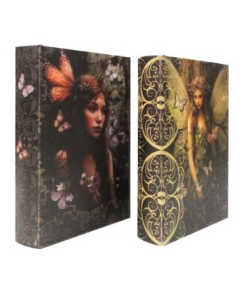 Caja libro hada 2 diferentes Decoración Etnico Negro