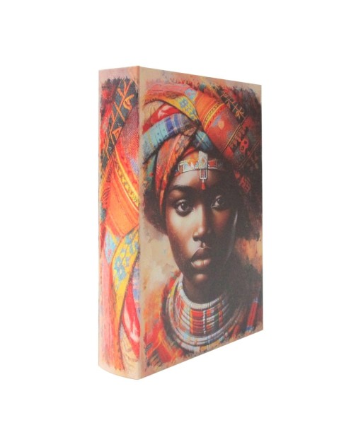 Caja libro africana étnica decorativa vintage para almacenaje y decoración en el hogar