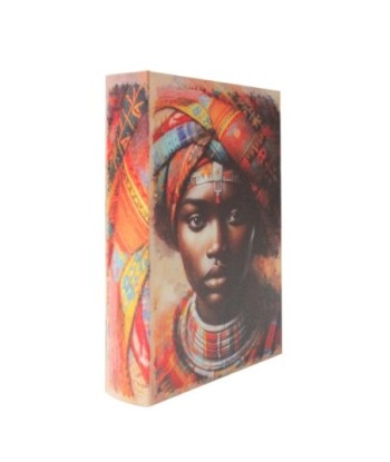 Caja libro africana étnica decorativa vintage para almacenaje y decoración en el hogar