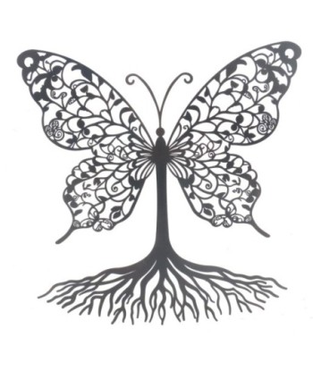 Adorno pared mariposa raices metal decorativo étnico hogar jardín regalo