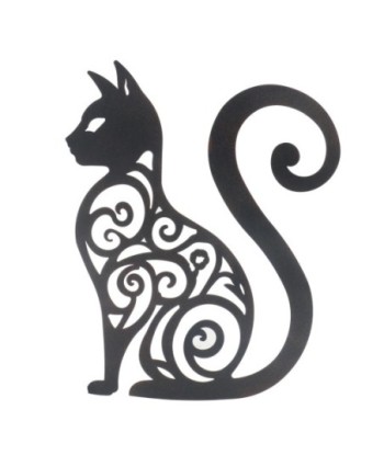 Adorno Pared Gato Etnico Metal Figura Decorativa Hogar Vintage Moderno Regalo