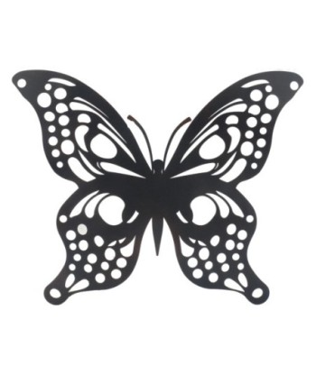 Adorno pared mariposa étnico metal negro decorativo hogar
