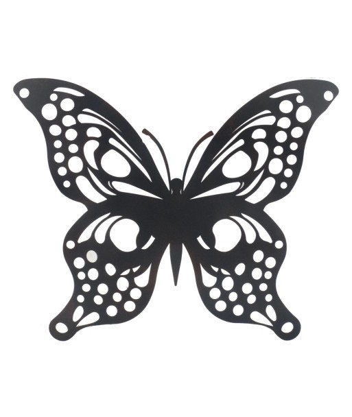 Adorno pared mariposa étnico metal negro decorativo hogar