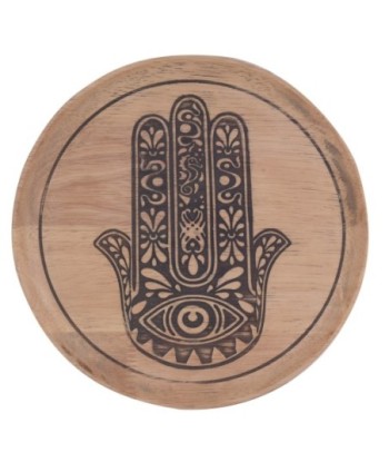 Bandeja Mano Fatima Graba Madera Marrón Decoración Étnica
