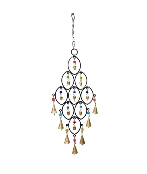 Móvil Campanas Decorativo Oriental de Metal Dorado para Colgar en Casa, Estilo Único y Elegante