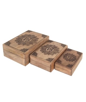 Cajas Mandala Om 3U - Set de Cajas Decorativas para Hogar y Oficina
