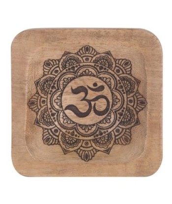 Bandeja Mandala Om Pequeña Decorativa Étnica de Madera