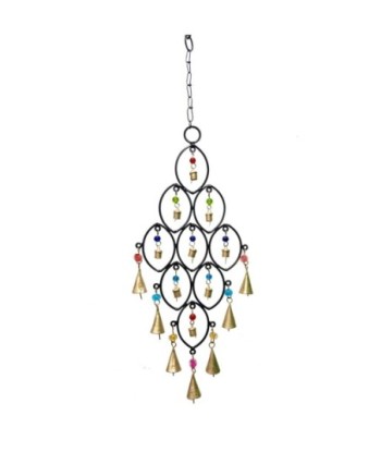 Móvil Campanas Decorativo Oriental de Metal Dorado para Colgar en Casa, Estilo Único y Elegante