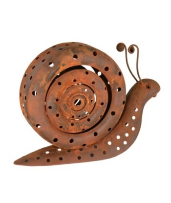 Caracol portavelas pequeño rústico de metal para decoración del hogar