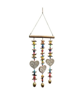 Móvil Corazones Decorativo de Madera para Colgar en Casa - Adorno Oriental para Niños y Bebés - Estilo Único