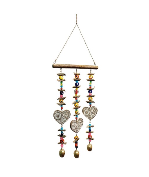 Móvil Corazones Decorativo de Madera para Colgar en Casa - Adorno Oriental para Niños y Bebés - Estilo Único