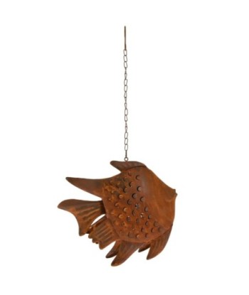 Pez portavelas pequeño de metal estilo marinero y náutico para decoración hogar