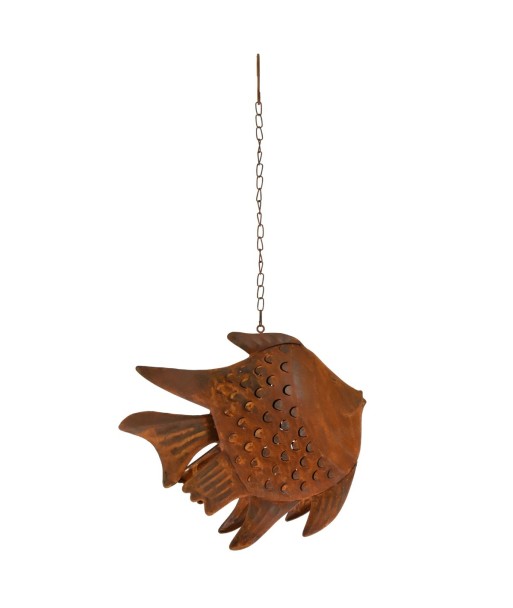 Pez portavelas pequeño de metal estilo marinero y náutico para decoración hogar