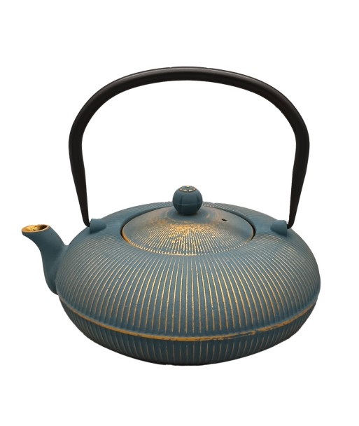 Tetera de Hierro Colado 1,2l - Diseño Azul Vintage para Cocina