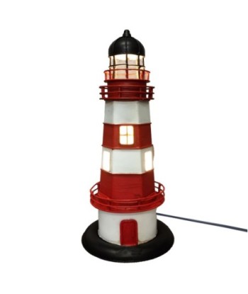 Lámpara Faro Vintage de Sobremesa Roja Diseño Retro Industrial Iluminación Decorativa
