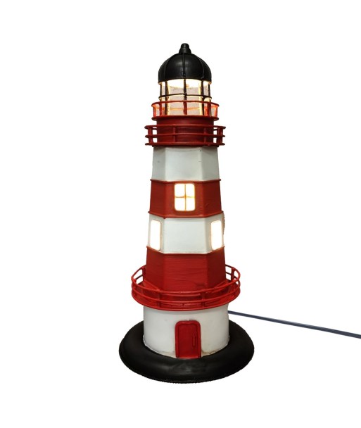 Lámpara Faro Vintage de Sobremesa Roja Diseño Retro Industrial Iluminación Decorativa