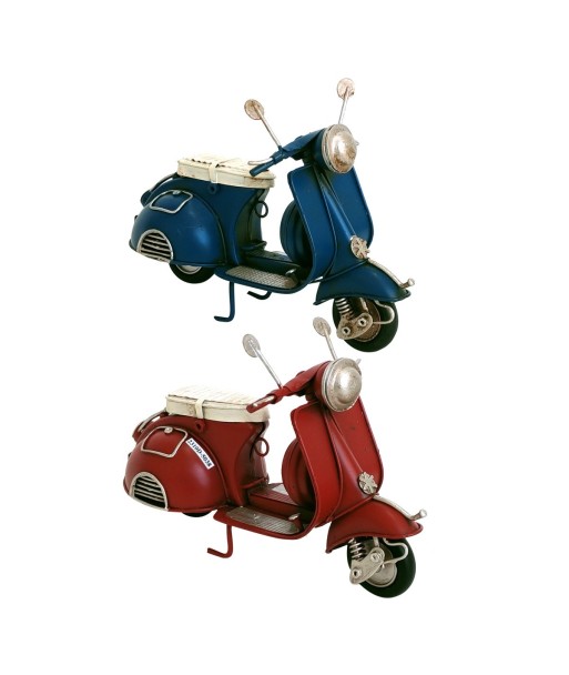 Scooter 2 unidades vintage para regalo, vehículo de metal marrón