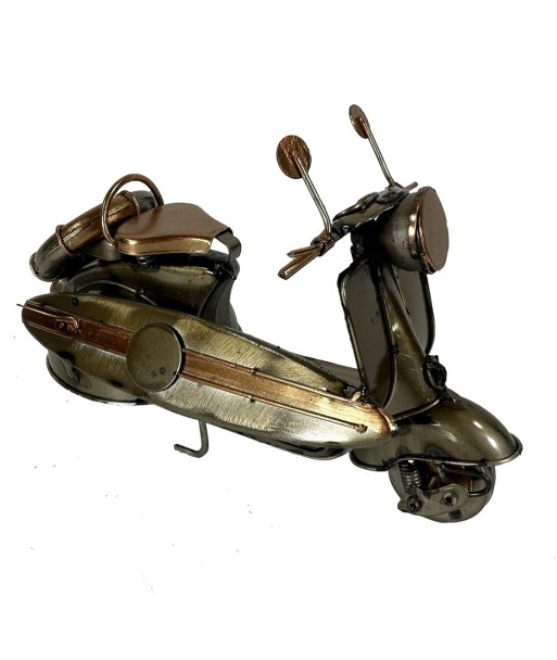 Scooter Vintage de Metal Gris para Colección | Regalo Original para Amantes de Vehículos Retro y Decoración del