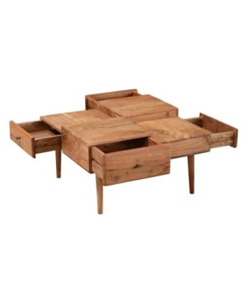 Mesa auxiliar de madera de acacia para decoración bohemia en el hogar