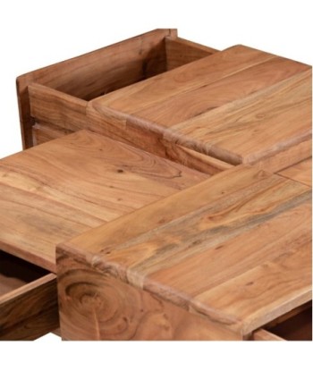 Mesa auxiliar de madera de acacia para decoración bohemia en el hogar