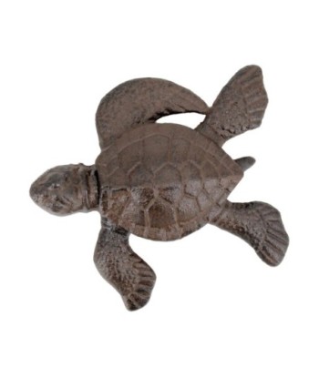 Caja Tortuga Decorativa de Hierro Colado para Jardín y Pared, Estilo Rústico, Adorno Único para Exterior e Interior