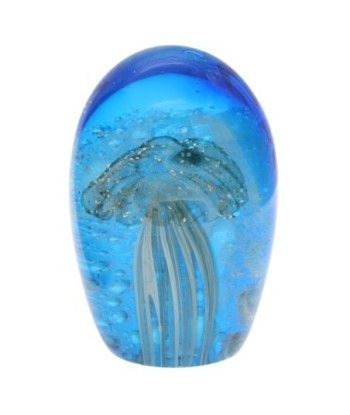 Pisapapel Medusa de Cristal Azul para Decoración Náutica y Regalo Original
