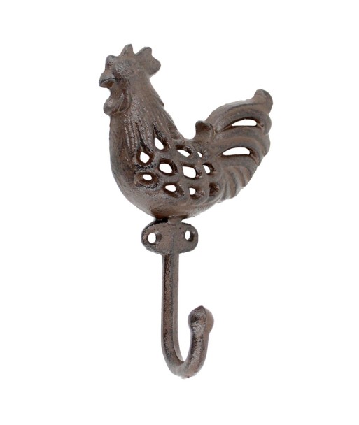 Percha Gallina Decorativa para Jardín, Perchero Rústico de Hierro Colado, Adorno de Pared Original y Funcional