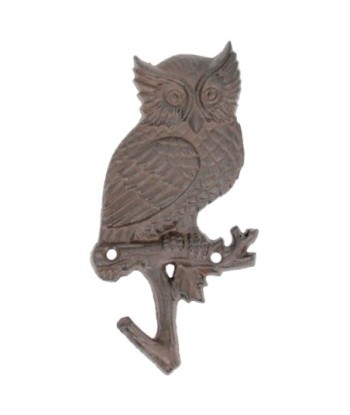 Percha Buho Decorativa de Hierro Colado para Colgar Ropa, Accesorios y Decoración de Pared en Estilo Rústico