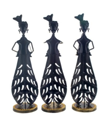 Figura musica portavelas 3 diferentes Multicolor Hojalata 49 cm