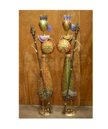 Figura India Multicolor Hojalata 116 cm 2 diferentes
