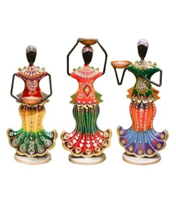 Figura dama sirena 3 diferentes colección India hojalata 33,5 cm