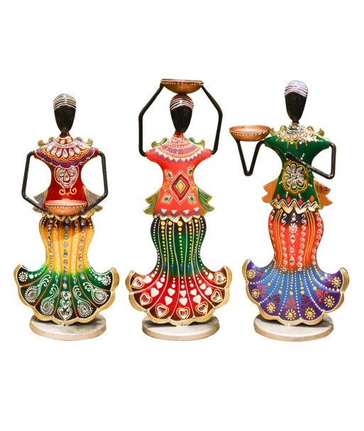 Figura dama sirena 3 diferentes colección India hojalata 33,5 cm