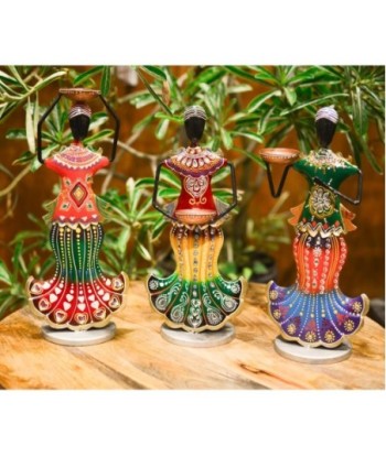 Figura dama sirena 3 diferentes colección India hojalata 33,5 cm