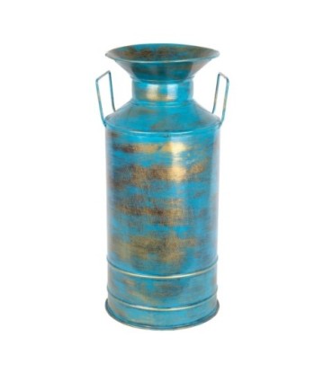 Jarrón pequeño étnico azul para decoración del hogar