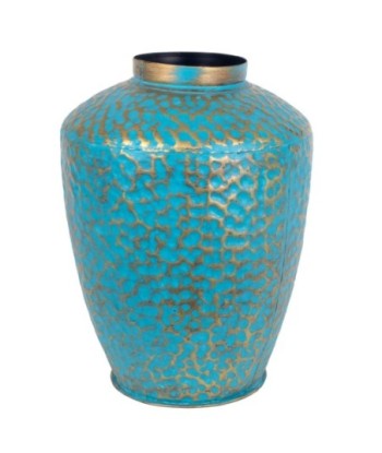 Jarron pequeña étnico dorado hojalata 34x25x25 cm