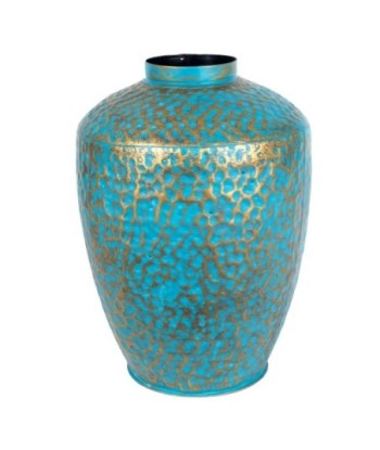 Jarron grande étnico dorado para decoración hogar y regalos