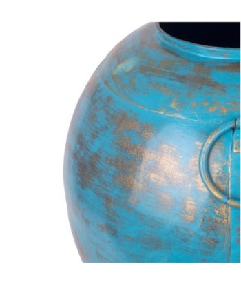 Jarron étnico azul decorativo para hogar y oficina con diseño único y elegante