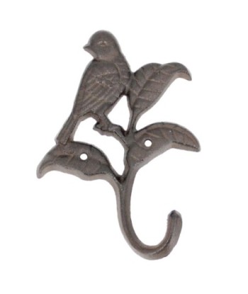 Percha para pájaros decorativa de hierro colado, perchero rústico ideal para adornar paredes y organizar espacios