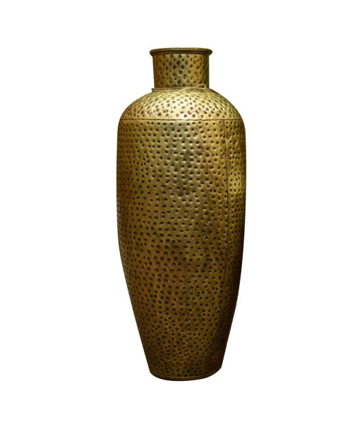 Jarrón étnico dorado de hojalata de 75 cm para decoración hogar y regalos