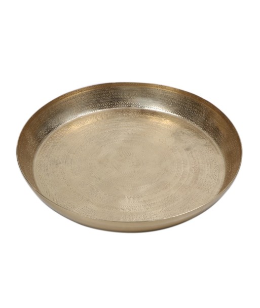 Bandeja pequeña dorada de aluminio para decoración hogar y eventos