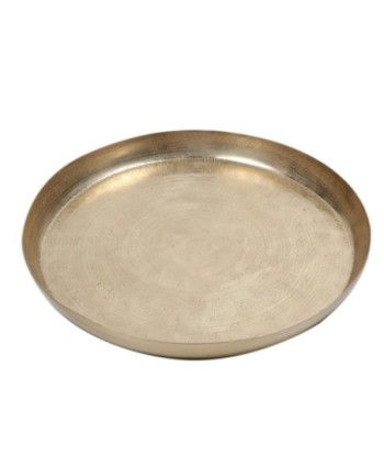 Bandeja dorada de aluminio para decoración y servir en casa
