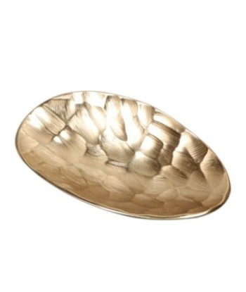 Bandeja pequeña dorada de aluminio para decoración y servicio